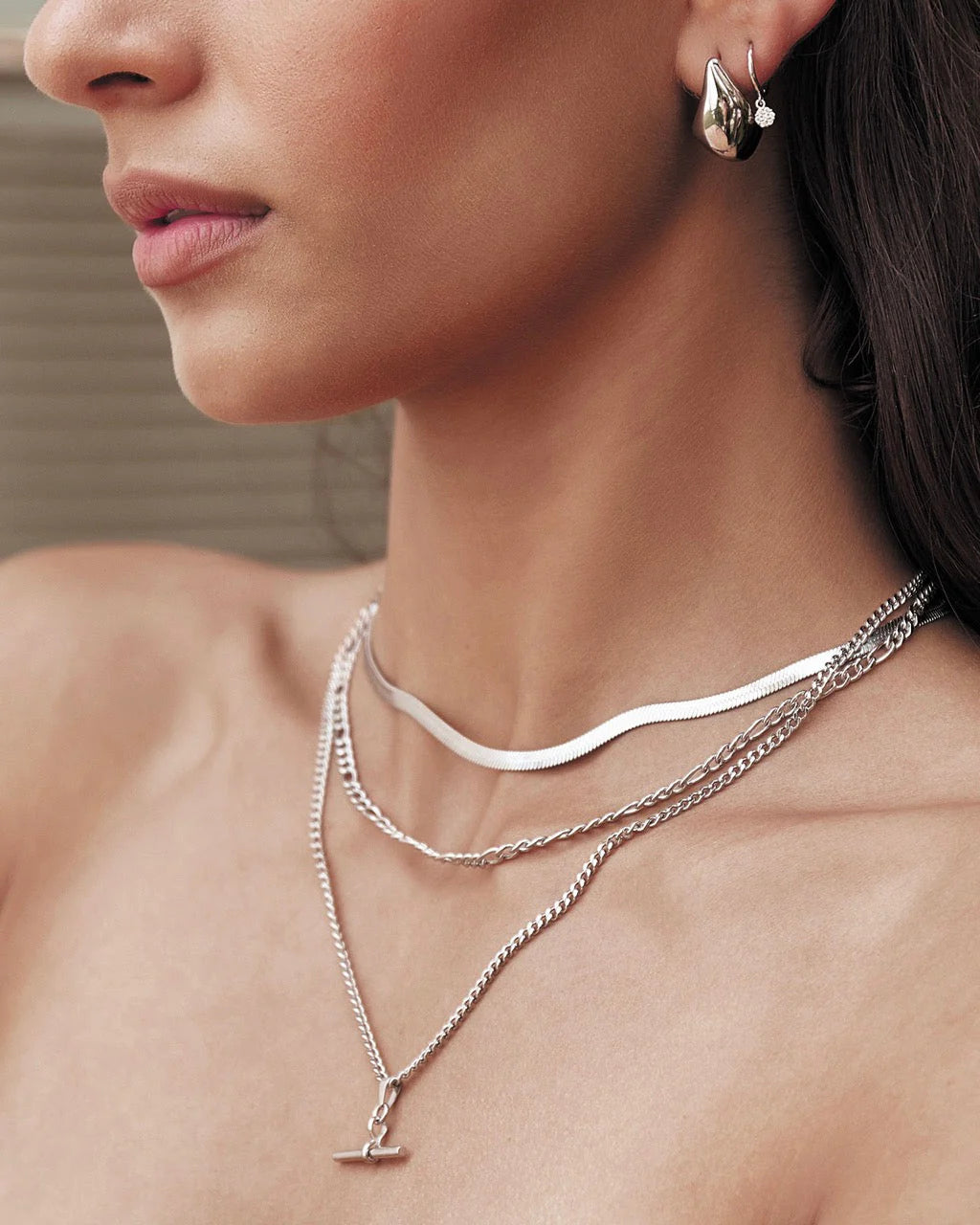 Marcella Double Stack Silver Necklace