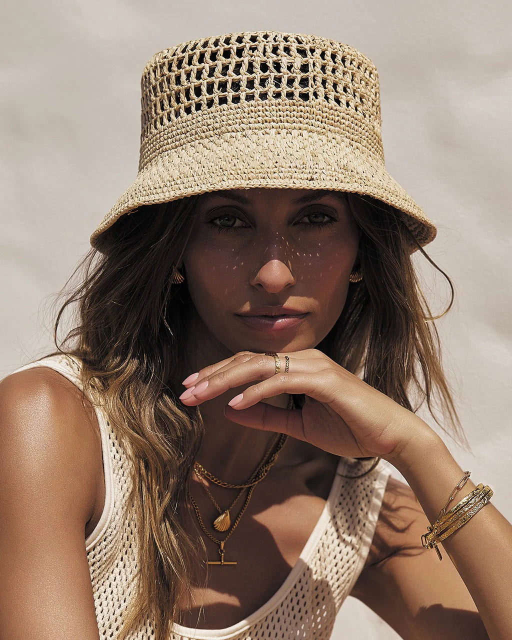 Camille Sun Hat - Light Natural