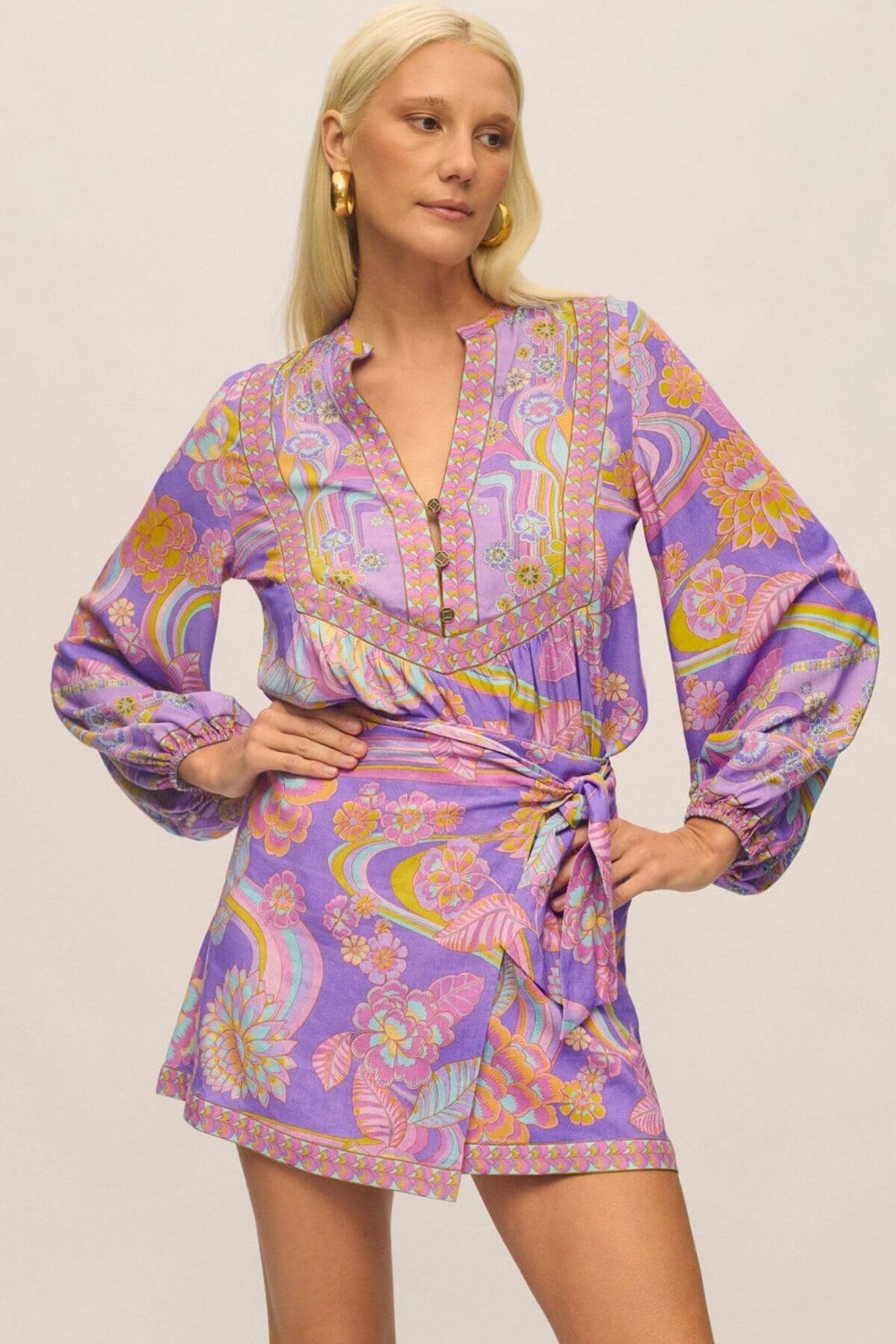 Barefoot Mini Skirt in Lilac Wine