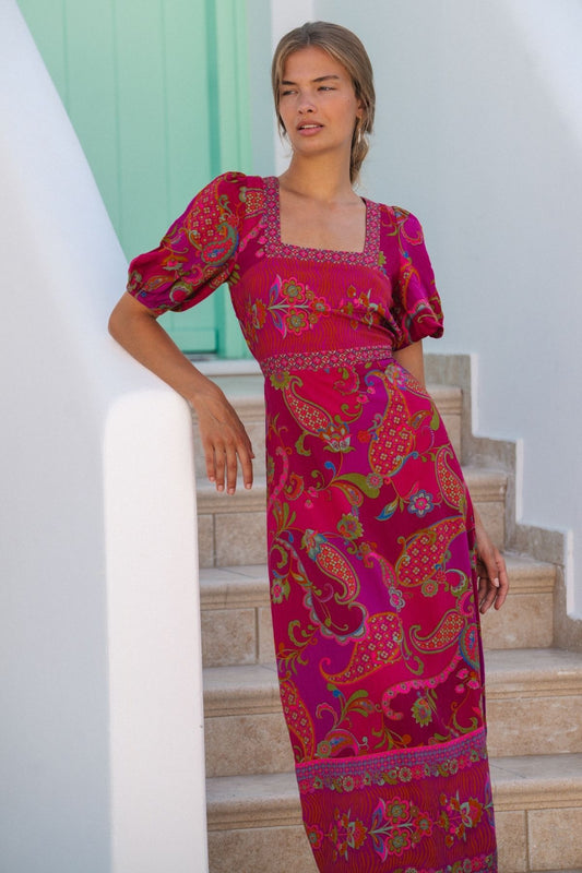 Nicola Midi Dress in Rouge