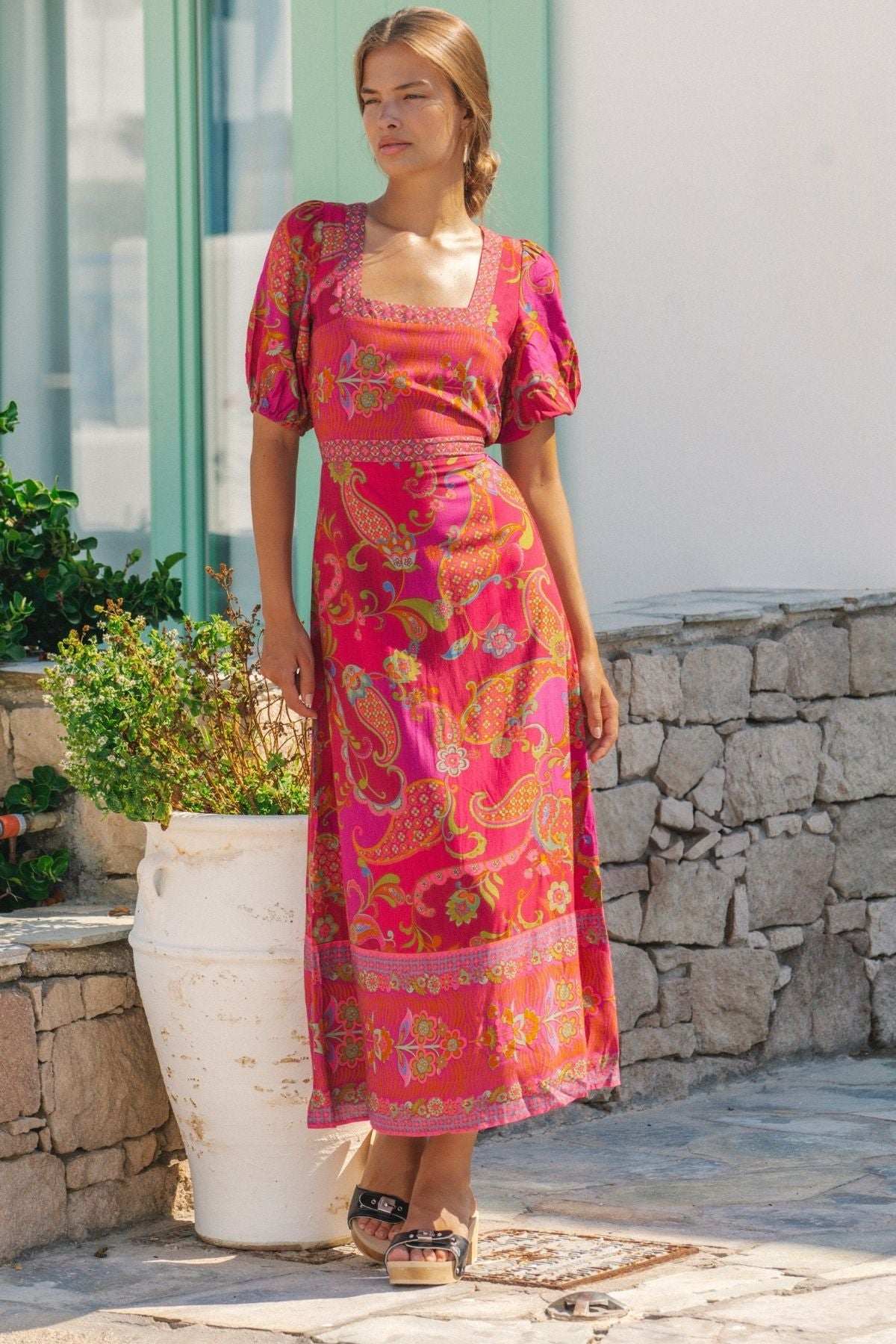Nicola Midi Dress in Rouge