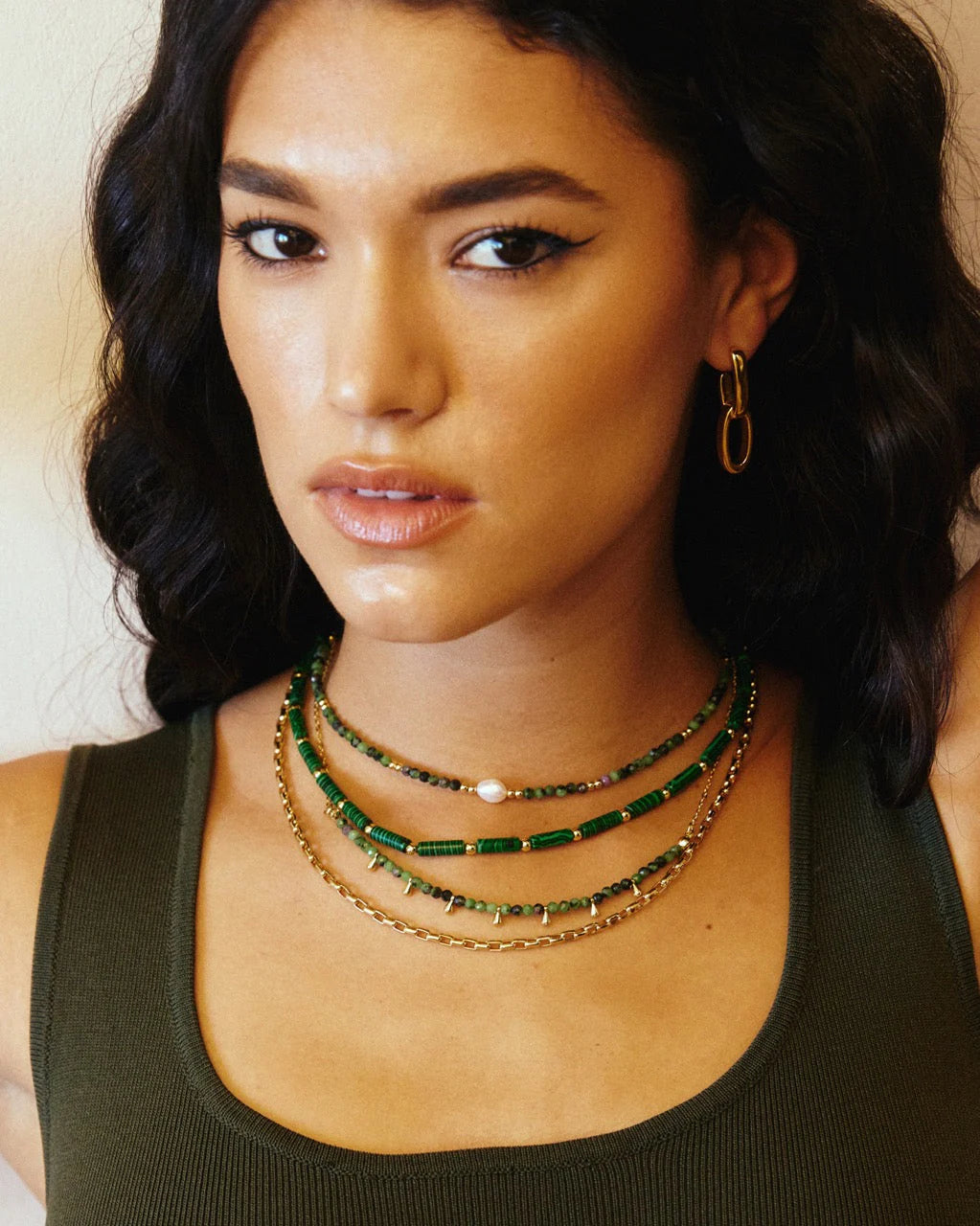 Mila Gemstone Necklace - Clinozoisite