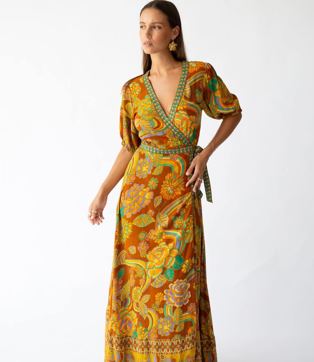 Dawn Wrap Dress in Harvest