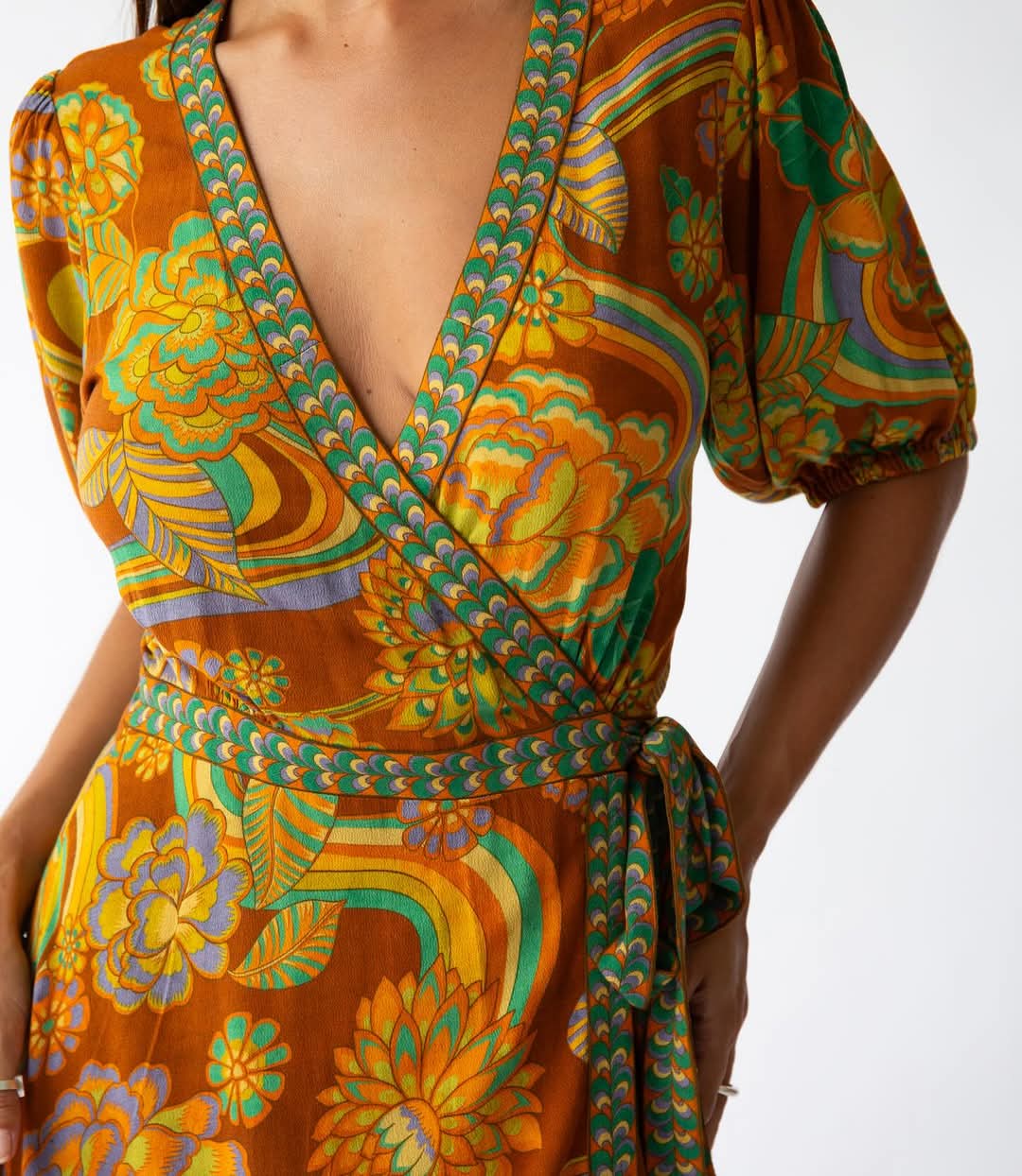 Dawn Wrap Dress in Harvest
