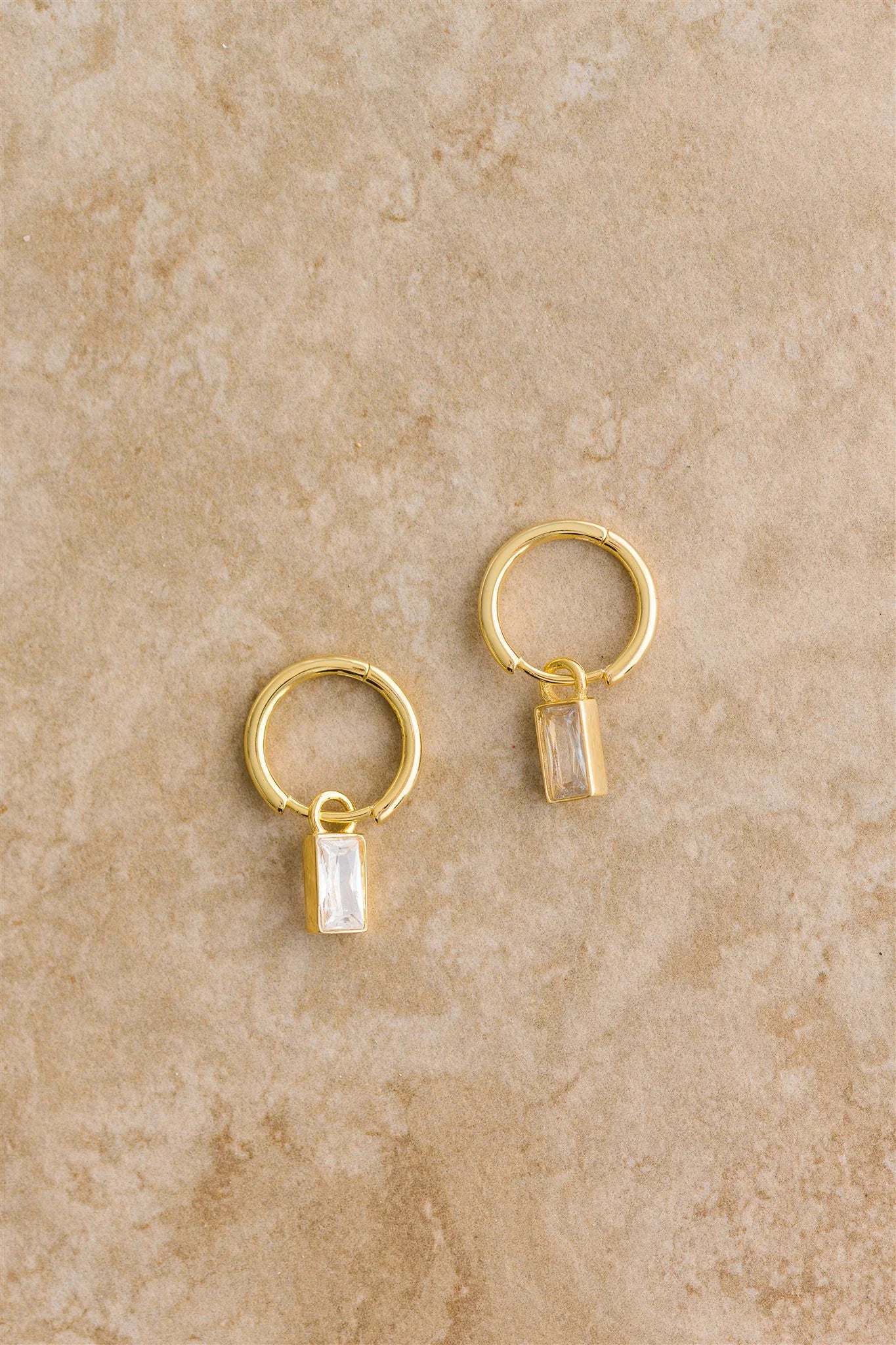 Gemma Yellow Gold Plated Drop Earrings 25mm