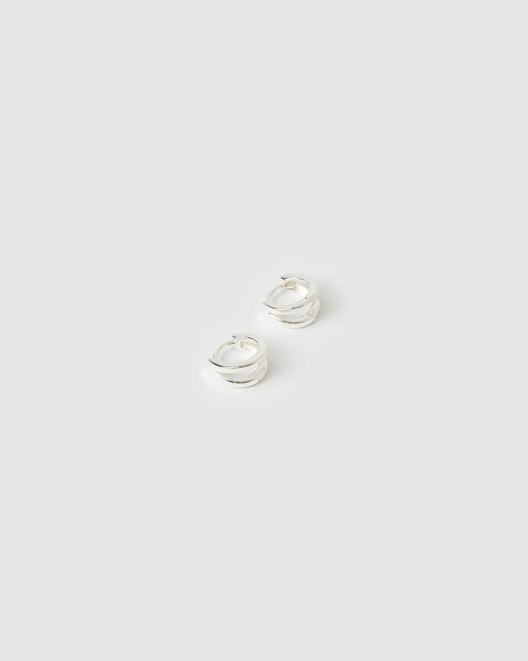 Jean Silver Huggie Earrings