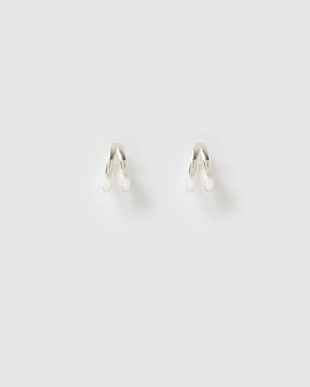 Jean Silver Huggie Earrings