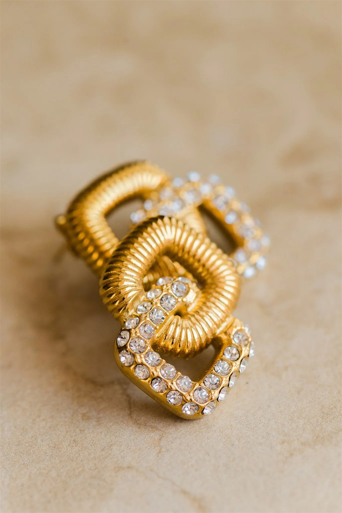 Lumiere Cubic Zircon S925 Yellow Gold Plated Sterling Silver Drop Earrings