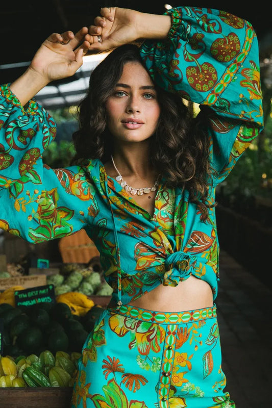 Flora Blouse in Peacock