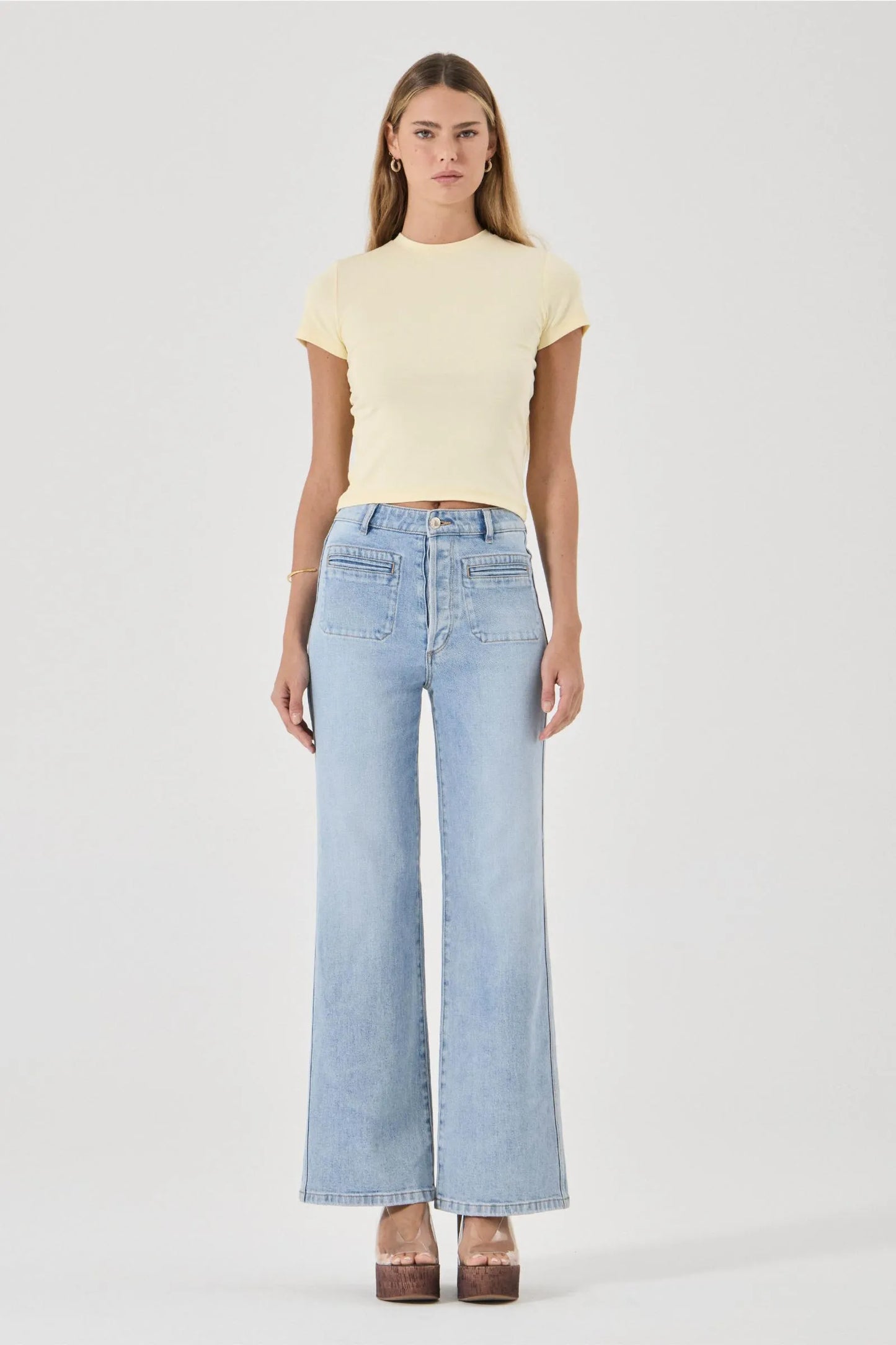 Baby Tee in Pale Yellow