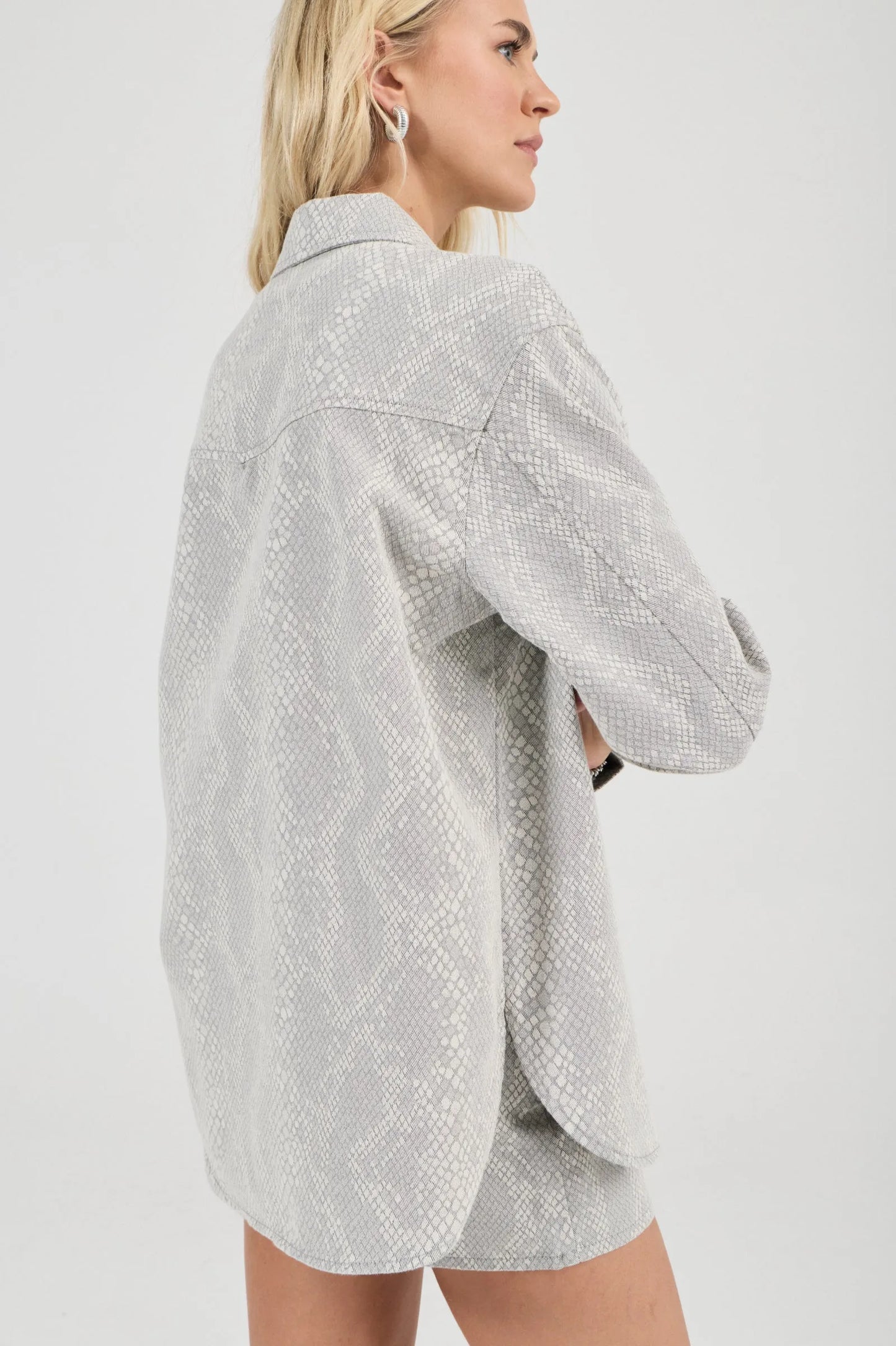 Drift Oversized Denim Shirt Python