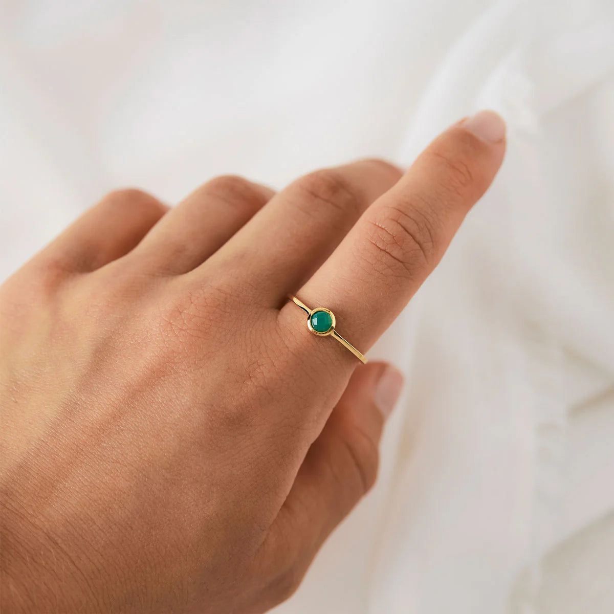 Elixir Green Onyx Ring Gold size 6 (L1/2)