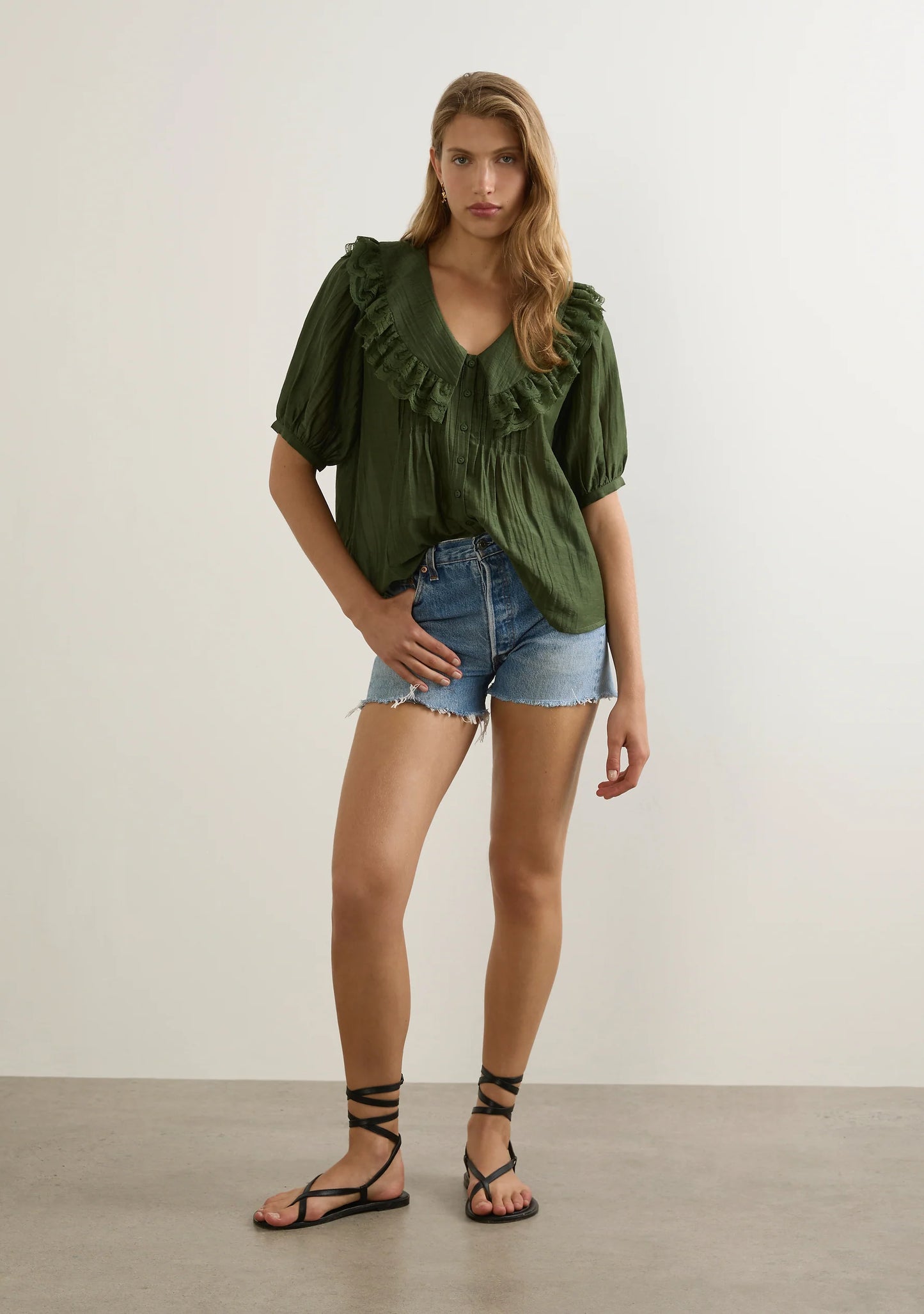 Otis Blouse in Deep Sage