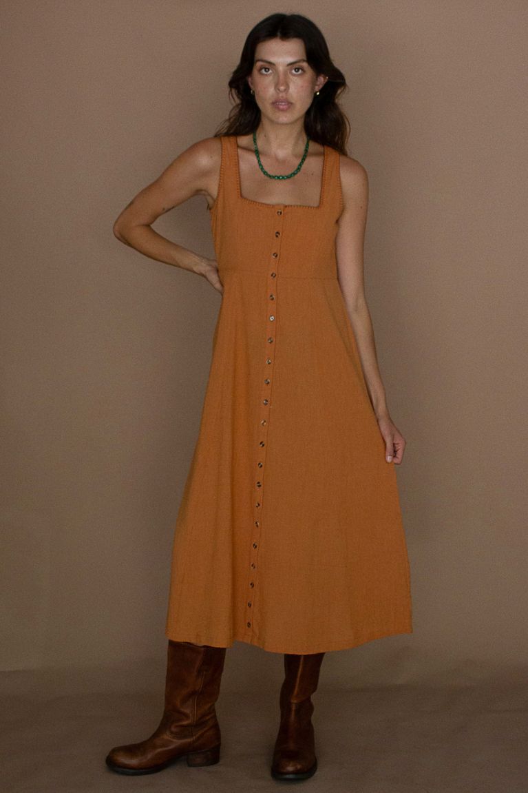 Remi Midi Dress in Cinnamon