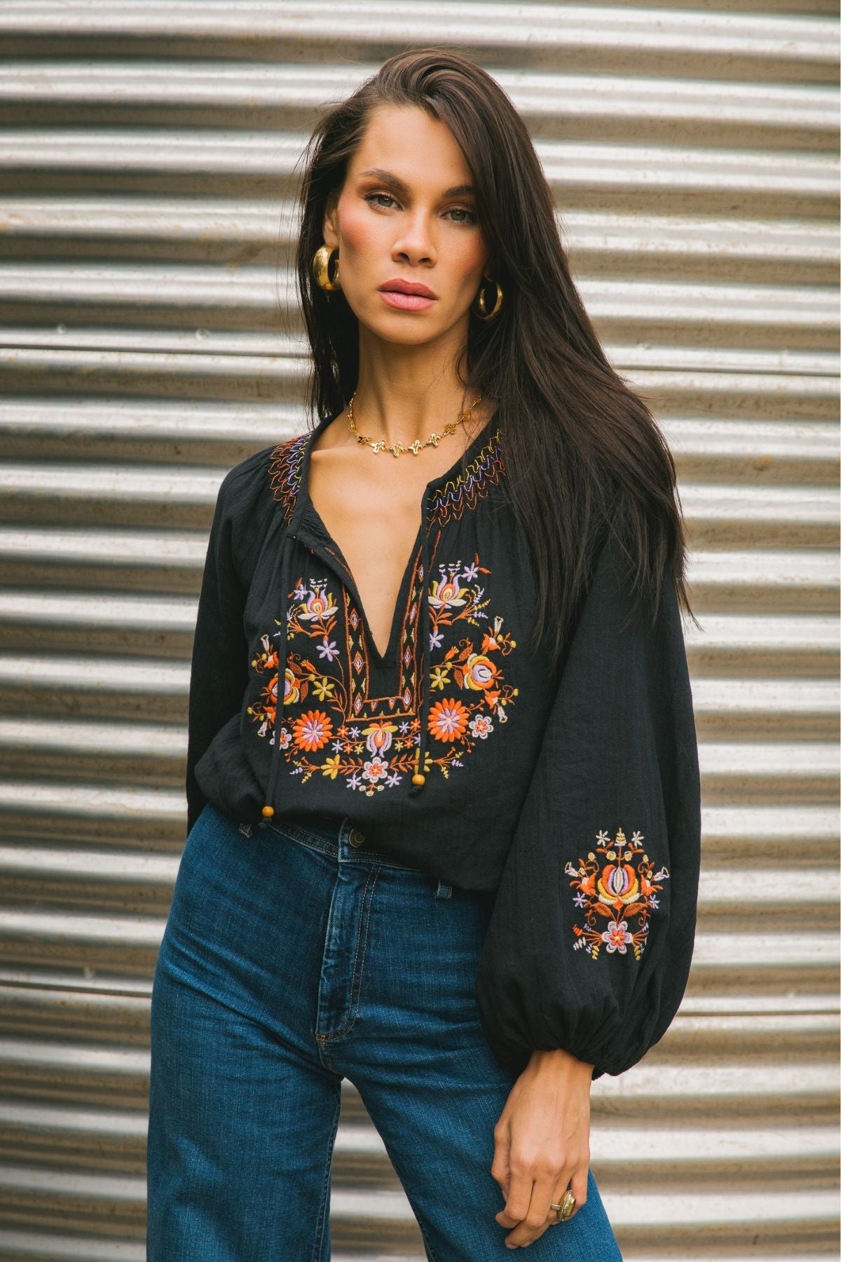 Lane Blouse in Onyx