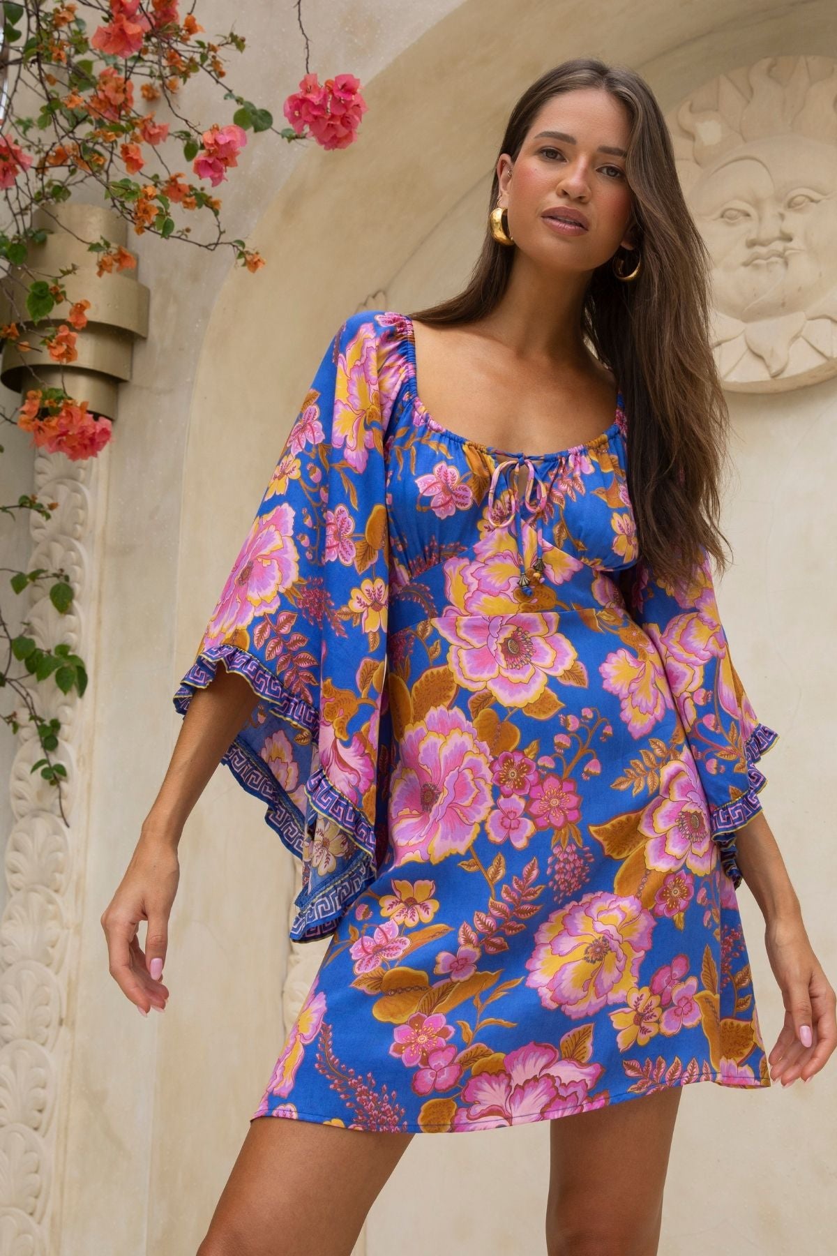 Tessa Mini Dress in Peony