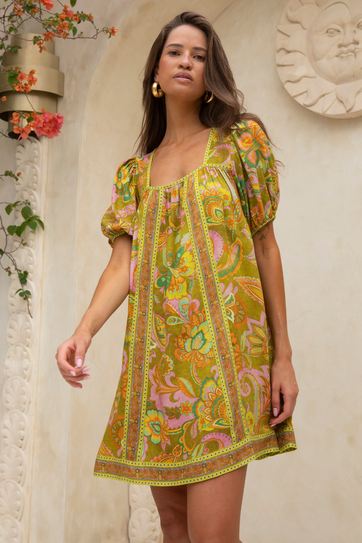 Gemmah Mini Dress in Olive