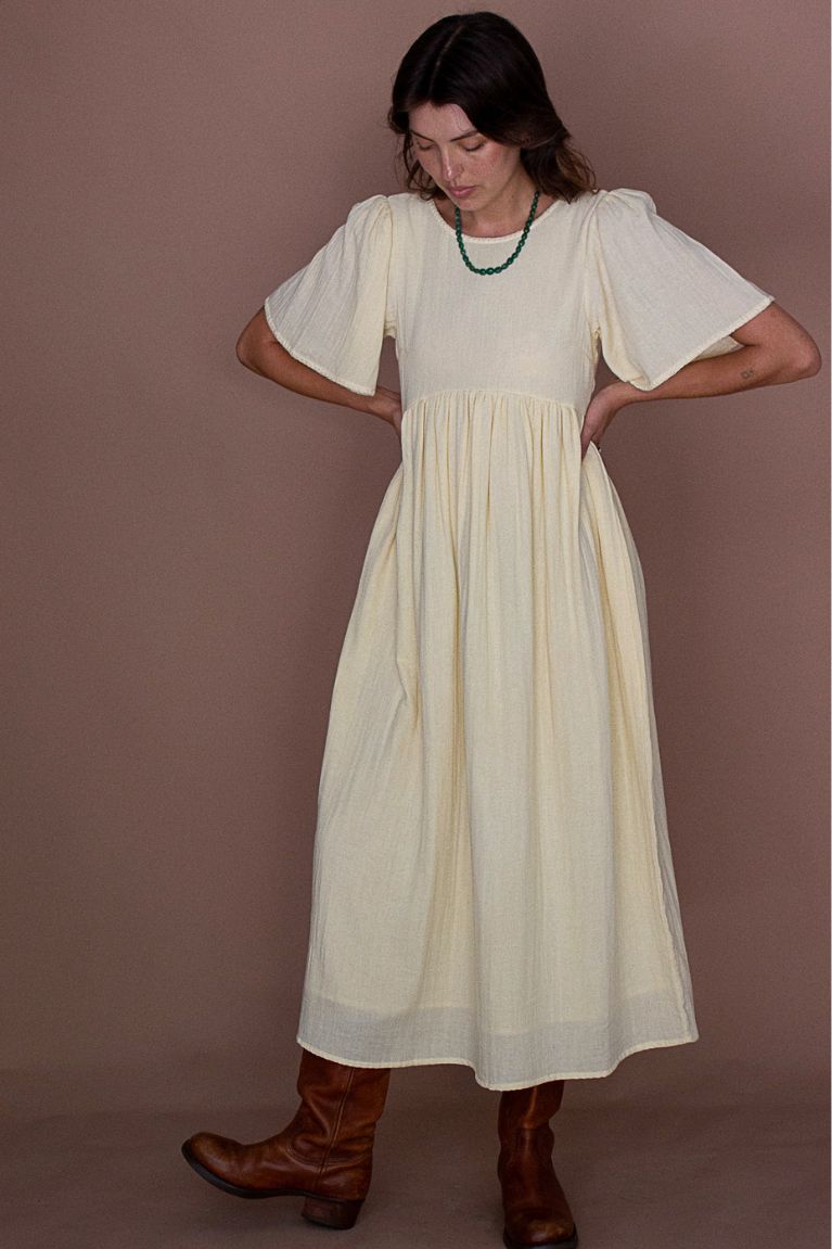 Amelia Midi Dress in Cream