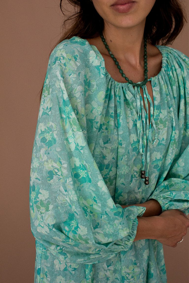 Isla Smock Dress in Azure