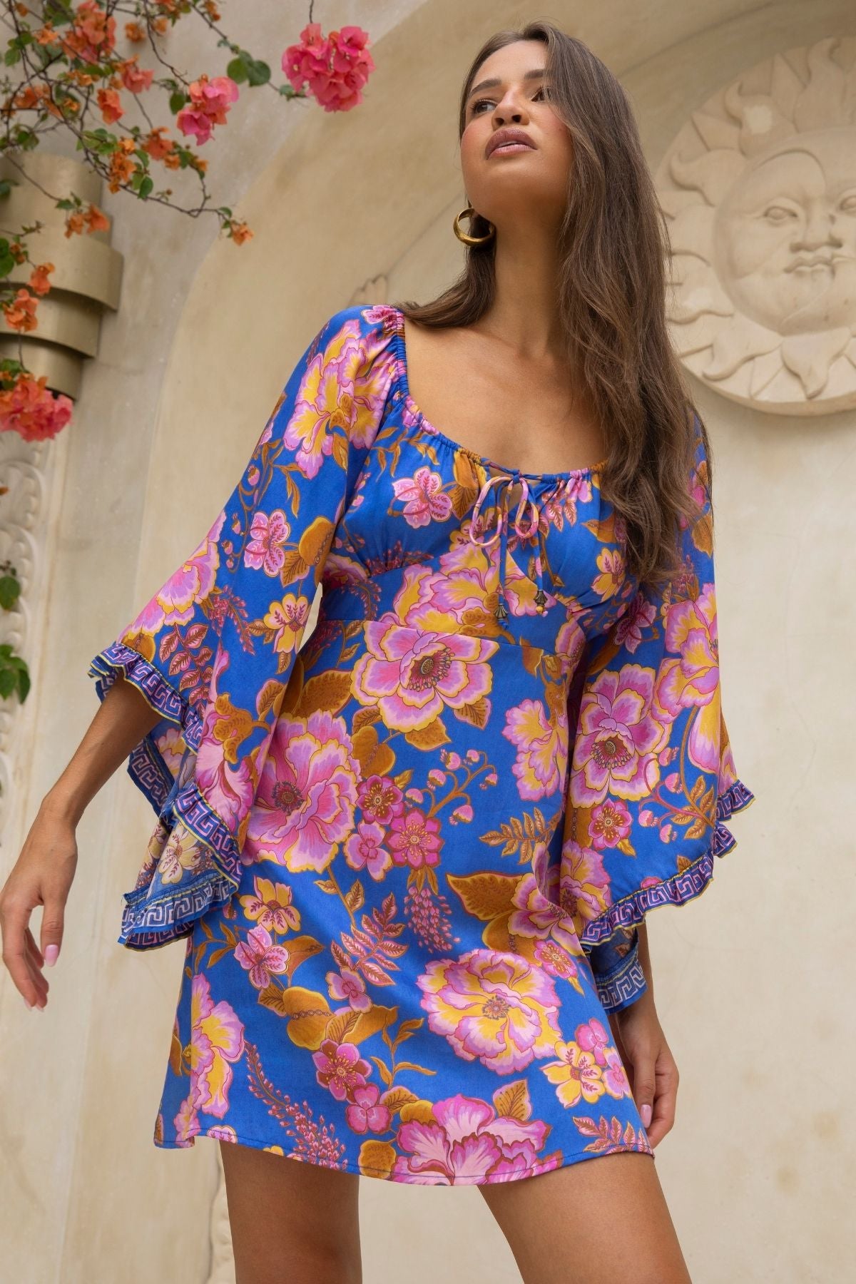 Tessa Mini Dress in Peony