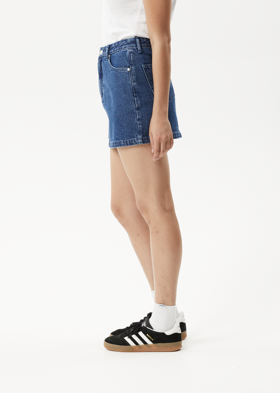 Georgia Hemp Denim Skirt in Authentic Blue