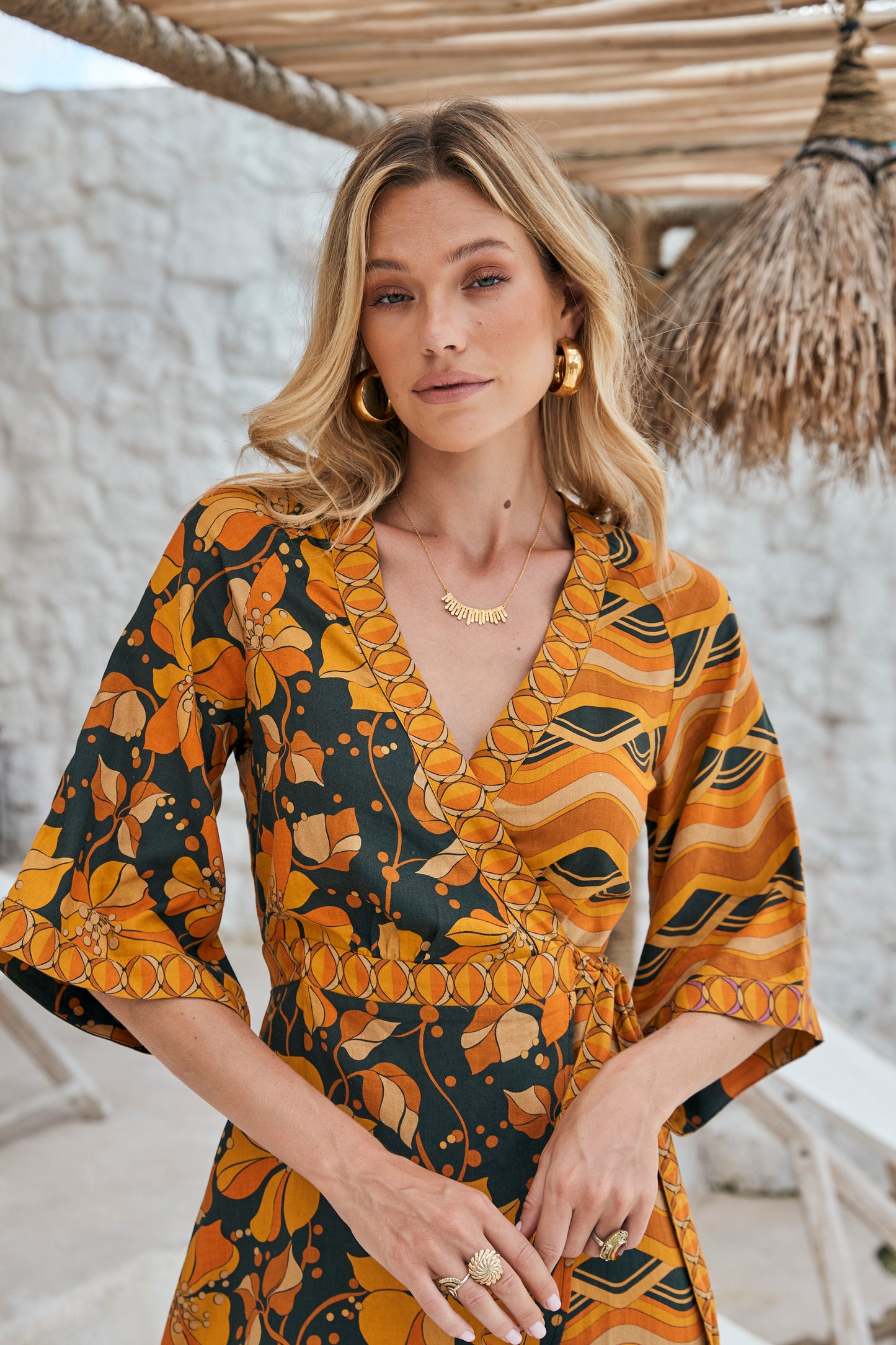 Kiki Wrap Dress in Spice