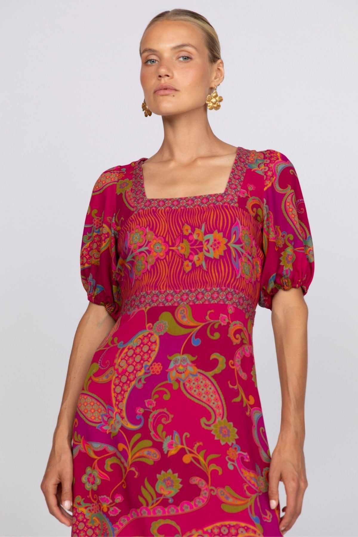 Nicola Midi Dress in Rouge