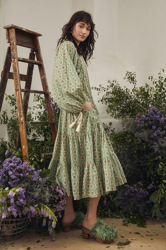 Boho Midi Dress in Meadow