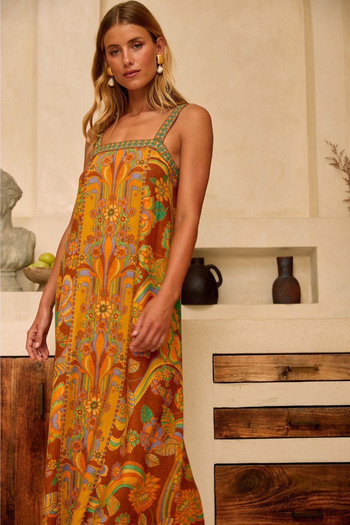 Anna Midi Dress in Harvest