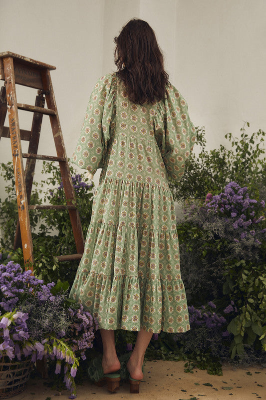 Boho Midi Dress in Meadow