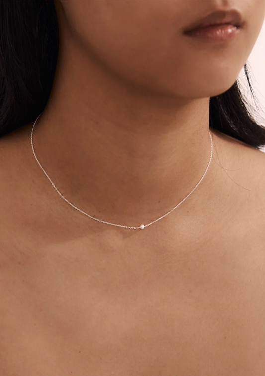 Single Pearl Dainty Necklace by Midsummer Star