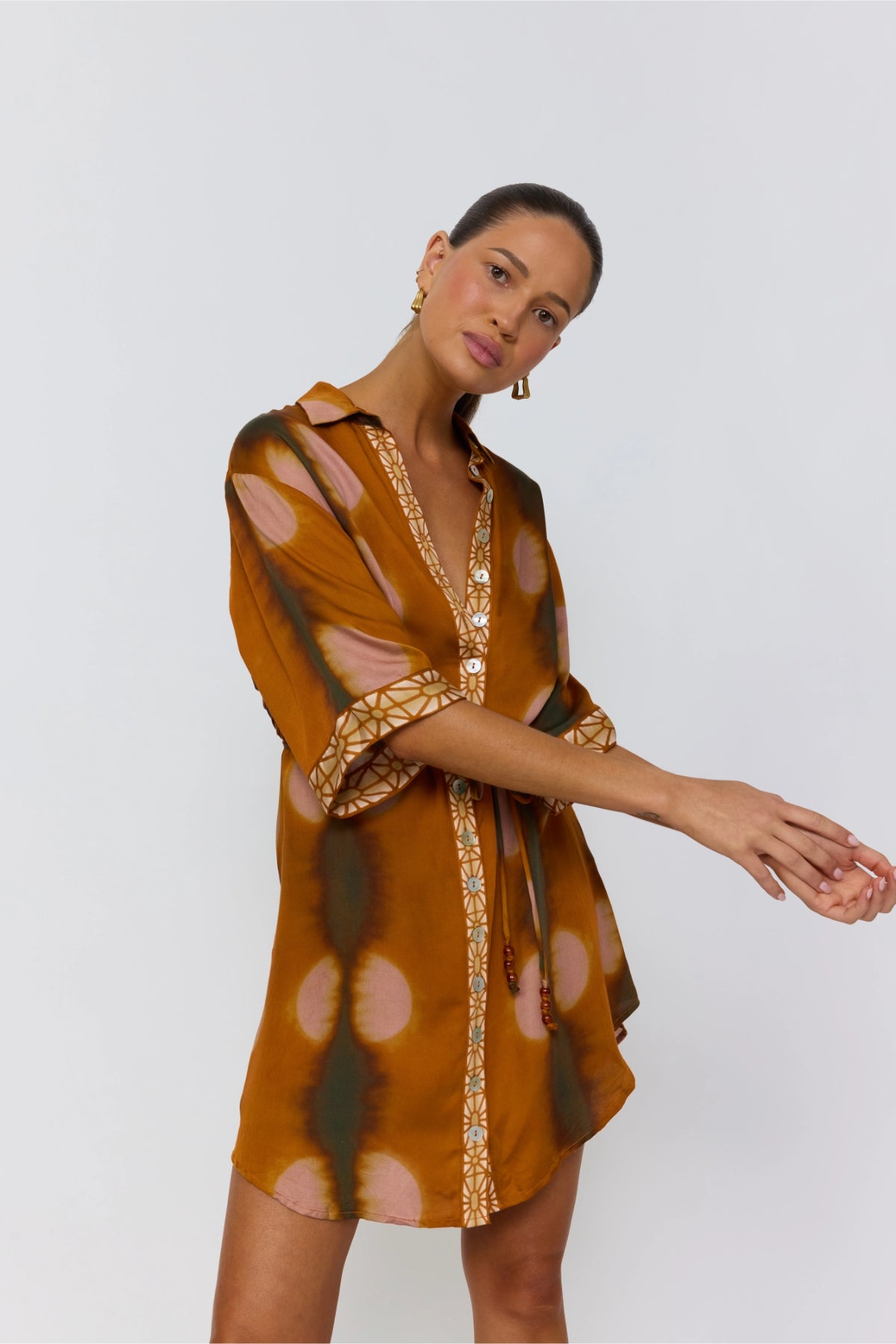 Lois Shirt Dress in Umber