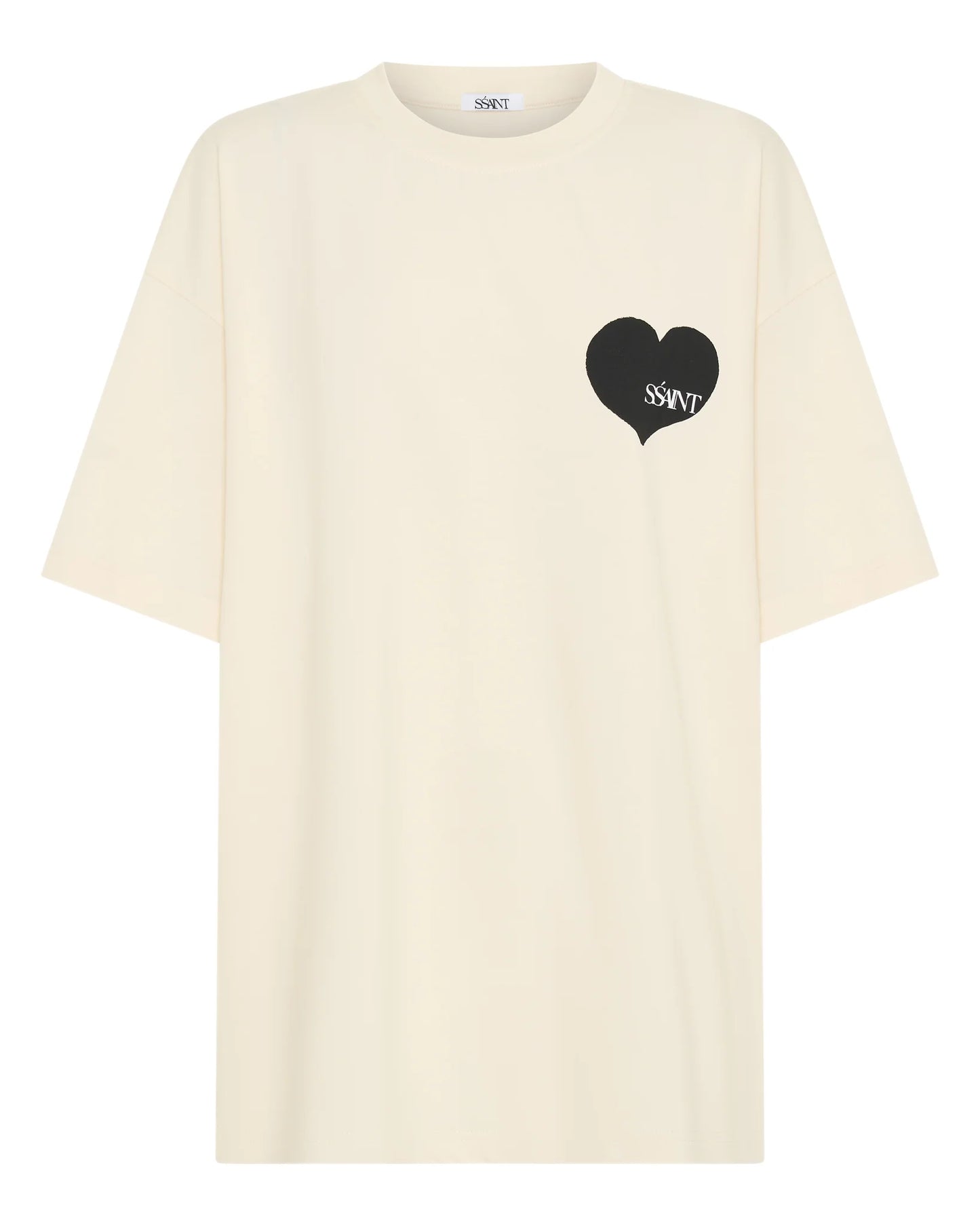 Heart Tee - Cream Tee Black Heart