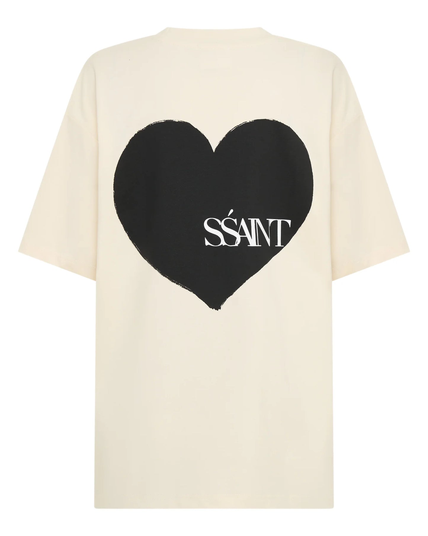 Heart Tee - Cream Tee Black Heart