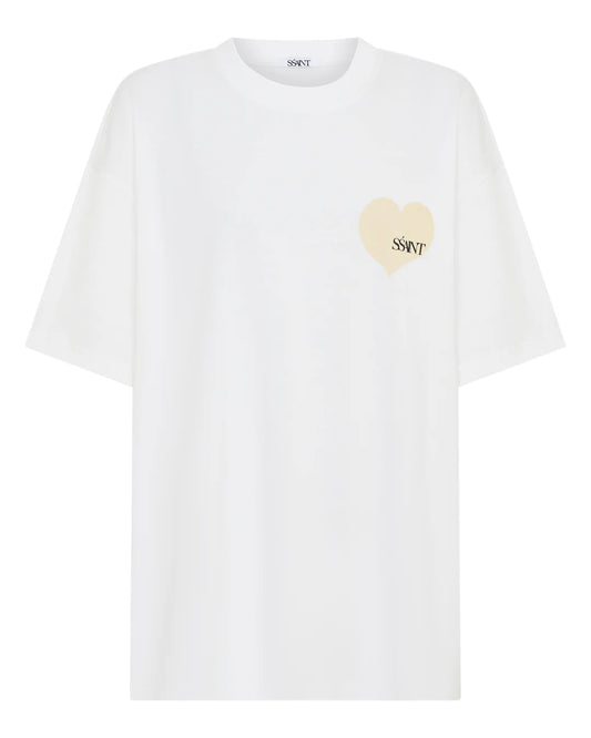 Ssaint White Tee Cream Heart