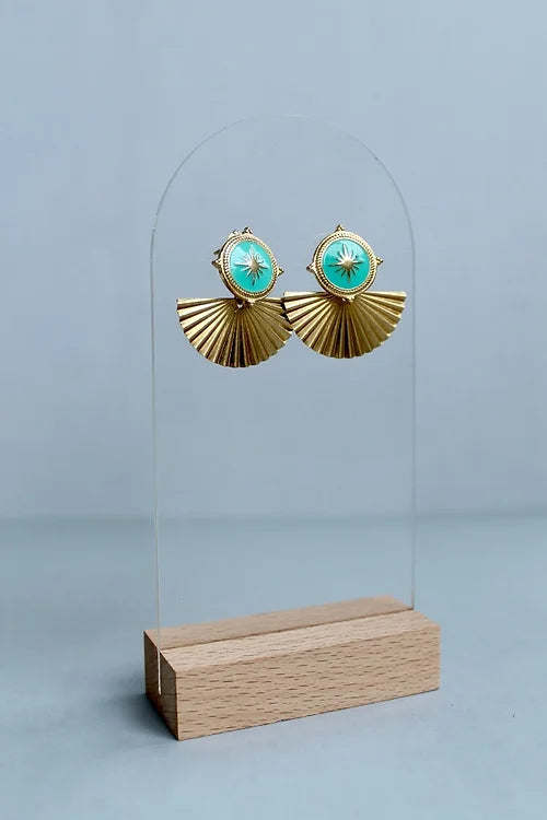 Roman Star Studs in Blue
