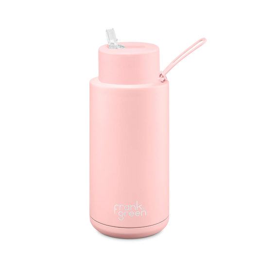 Stainless Steel Ceramic Reusable Bottle 34oz 1l Blushed