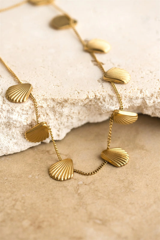 Caribbean Shell Detailed 18kt Gold Plated Necklace