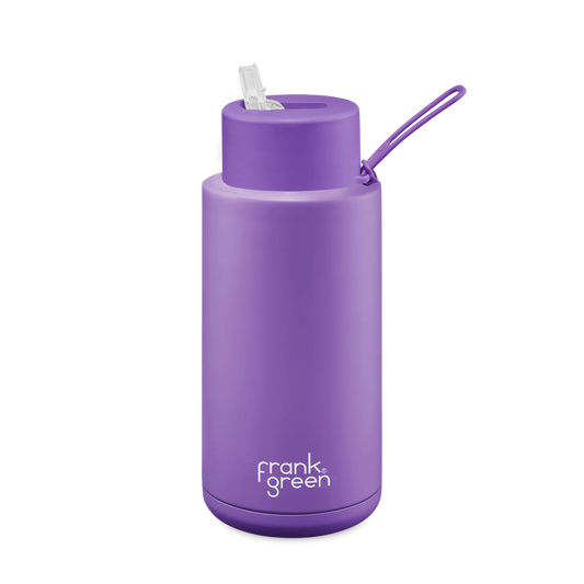 Stainless Steel Ceramic Reusable Bottle 34oz 1L Cosmic Purple