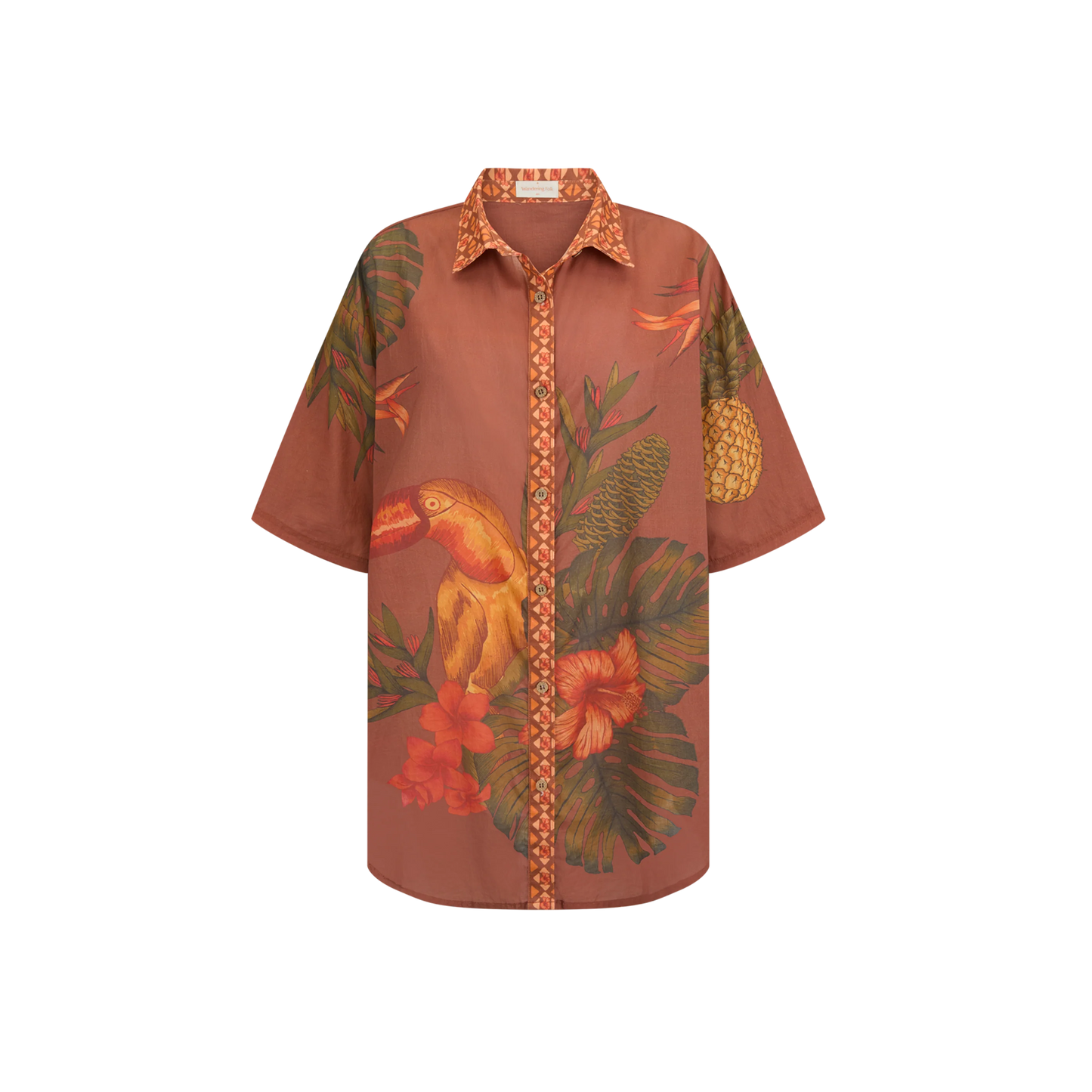 Cuban Tropical Shirt - Coffee