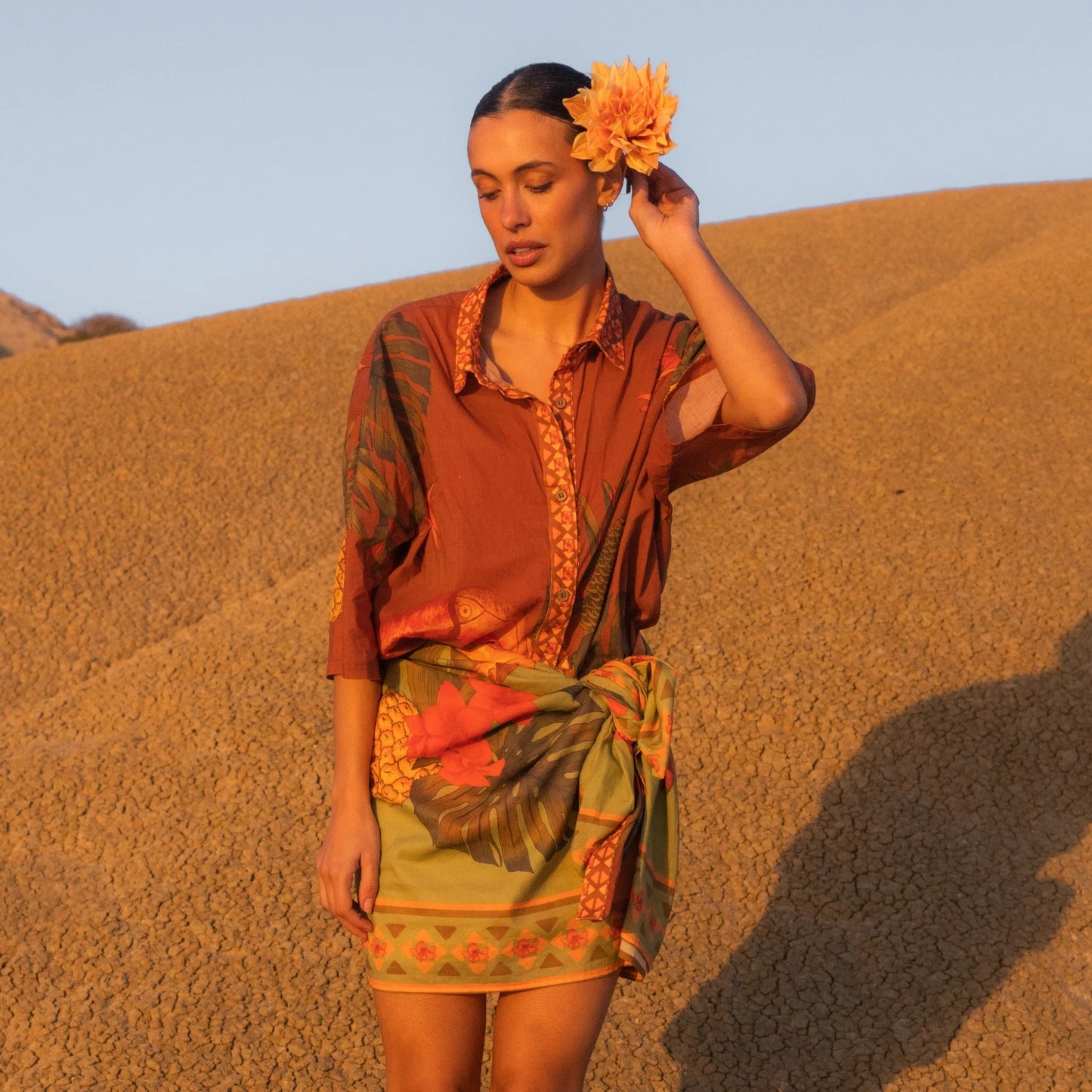 Cuban Tropical Shirt - Coffee