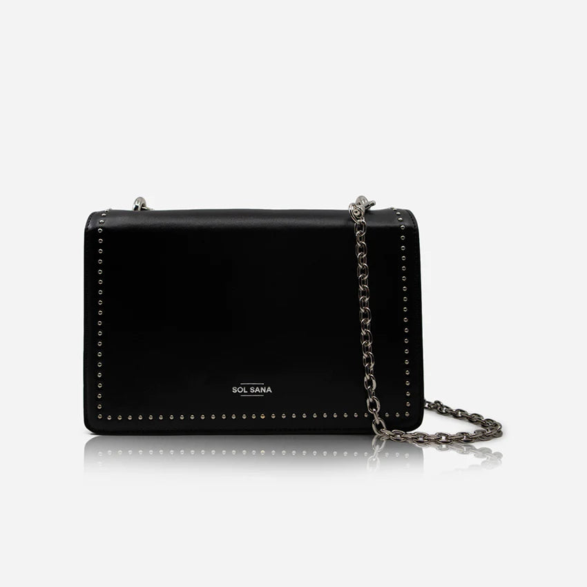Flap Bag in Black/Silver