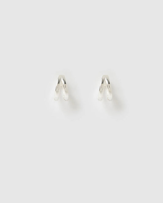 Jean Silver Huggie Earrings