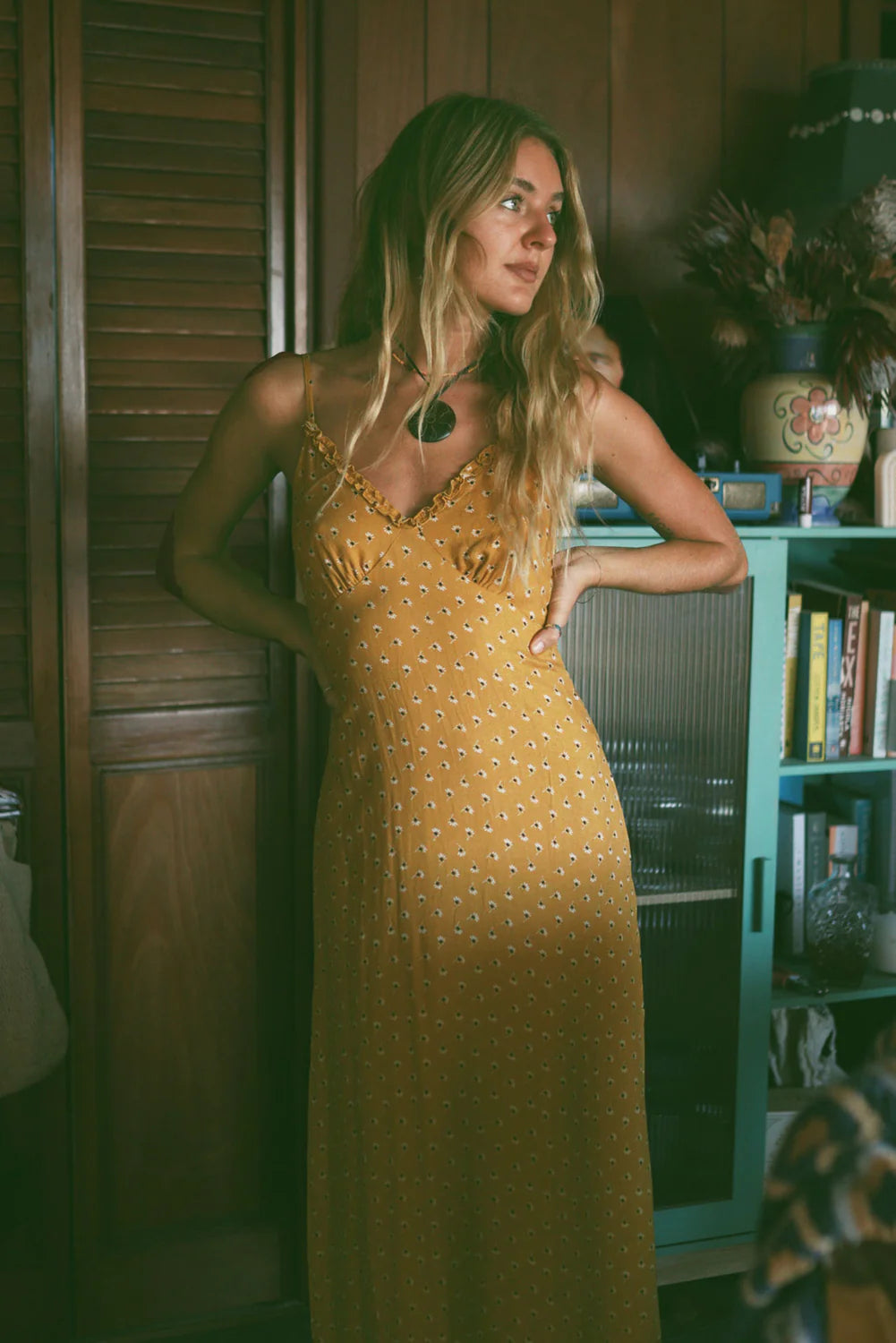 Jewel Midi Dress in Saffron