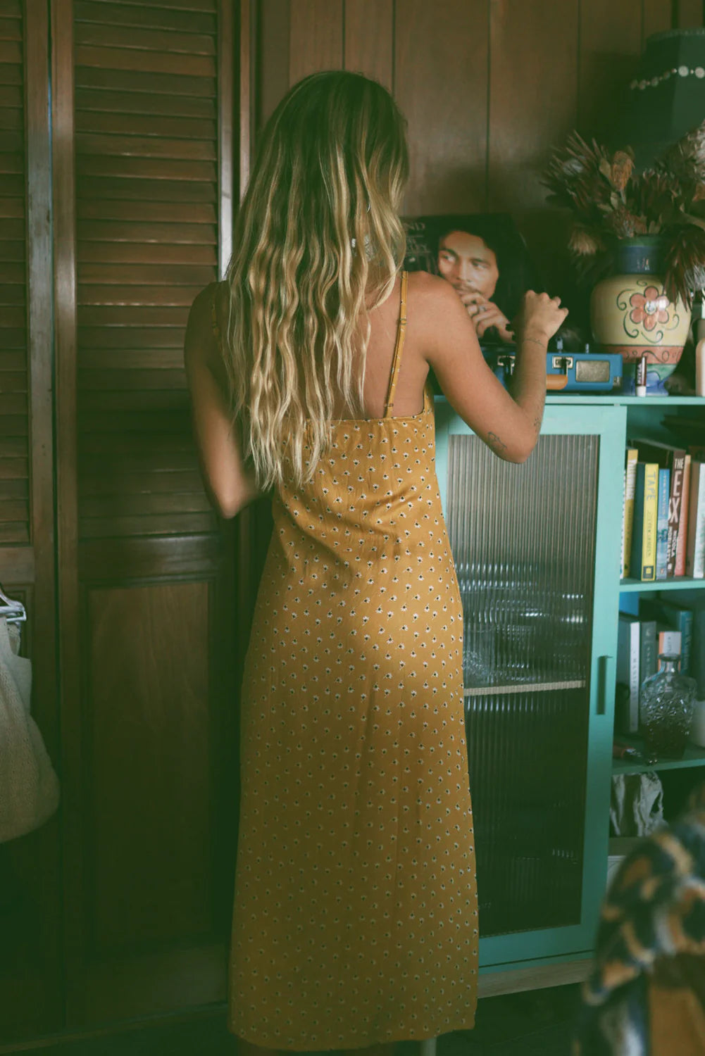 Jewel Midi Dress in Saffron
