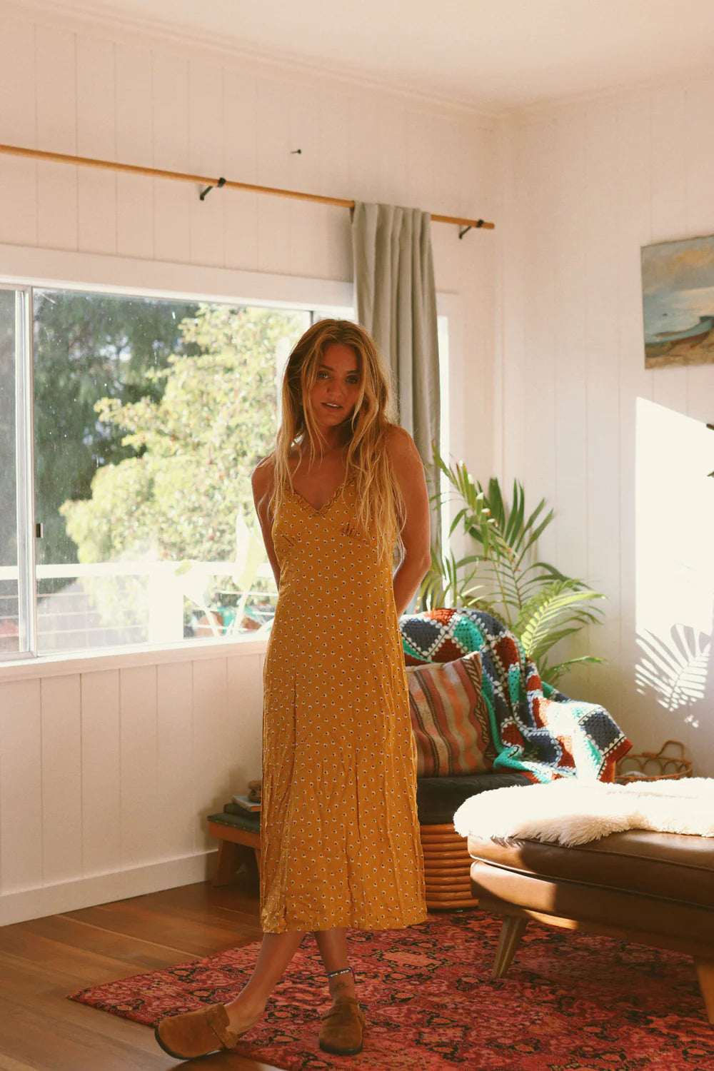 Jewel Midi Dress in Saffron