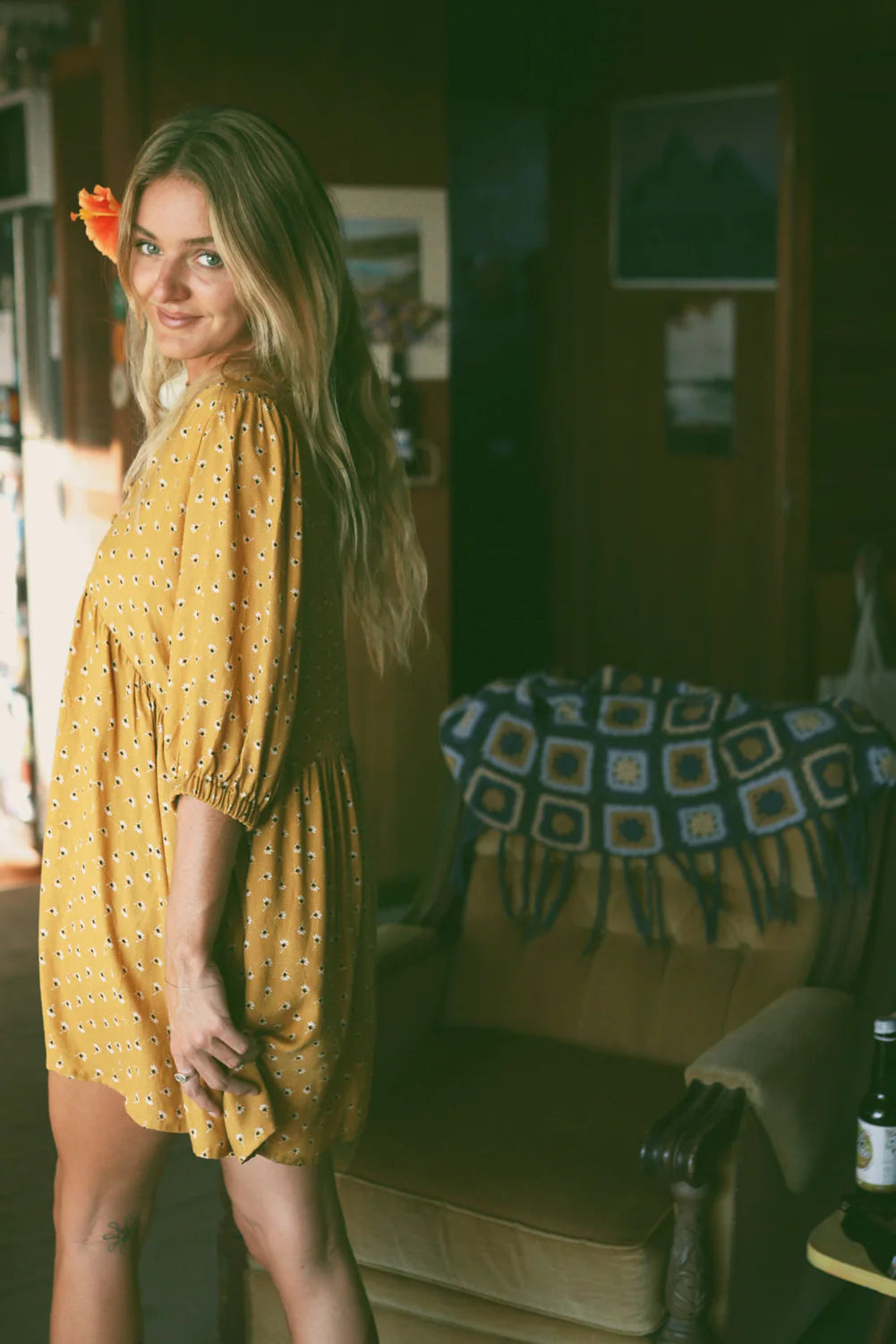 Kirra Swing Dress in Saffron