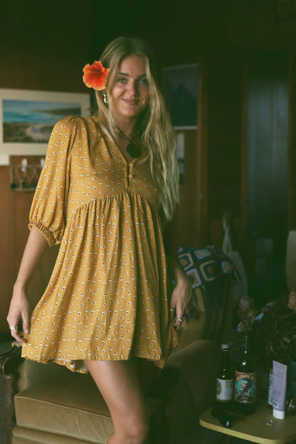 Kirra Swing Dress in Saffron