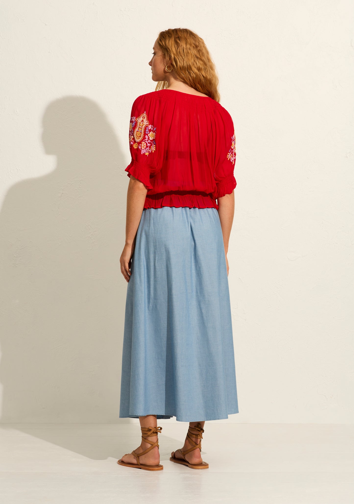 Leigh Maxi Skirt in Chambray
