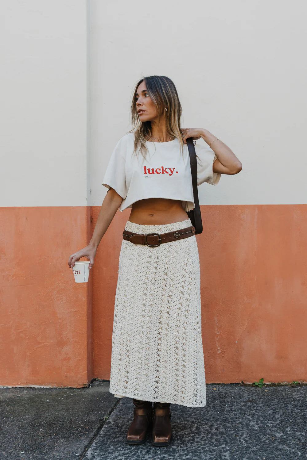 Lucky Cropped T-Shirt - Off White